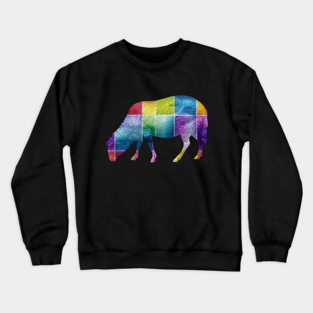 Modern geometric rainbow sheep Crewneck Sweatshirt by Geomhectic